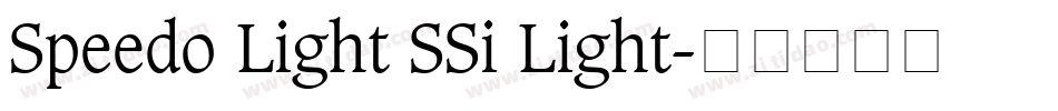 Speedo Light SSi Light字体转换